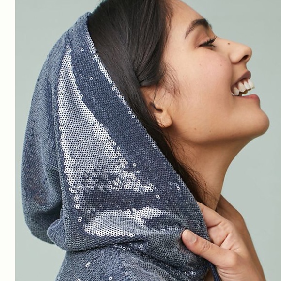 Anthropologie  Sequined Hooded Sweatshirt - Picture 6 of 7